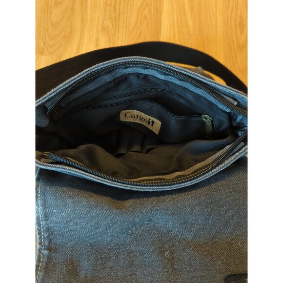 Cargoit Cross Body Bag Purse Black Gray Canvas Utility Zipper Pockets - Picture 7 of 8